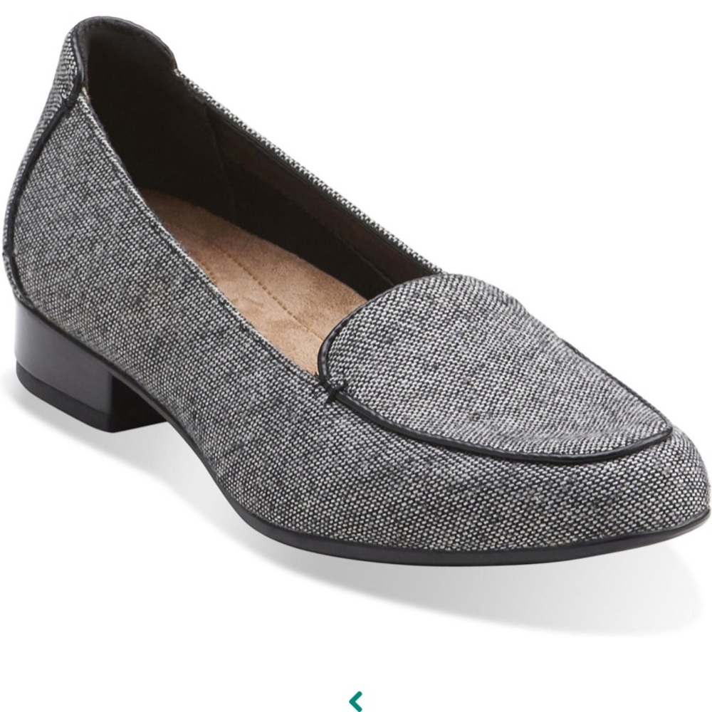 Clarks Artisan Kesha Luca Gray Slip On Loafers Work Dress